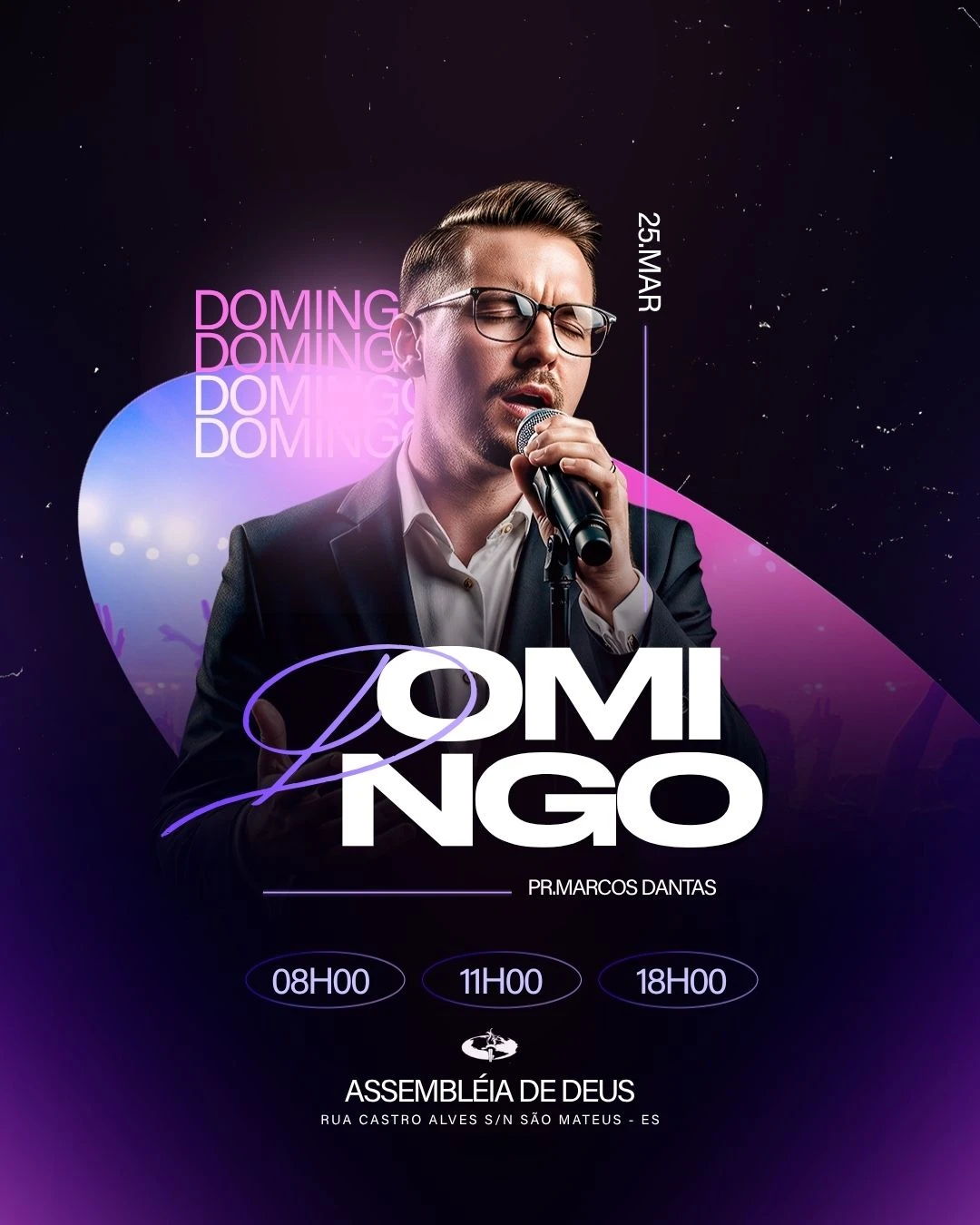 Domingo 25.Março | Eventos | Arte para Igreja Editável no Canva | Cartaz Domingo 25.Março | Eventos | Arte para Igreja Editável no Canva | Cartaz