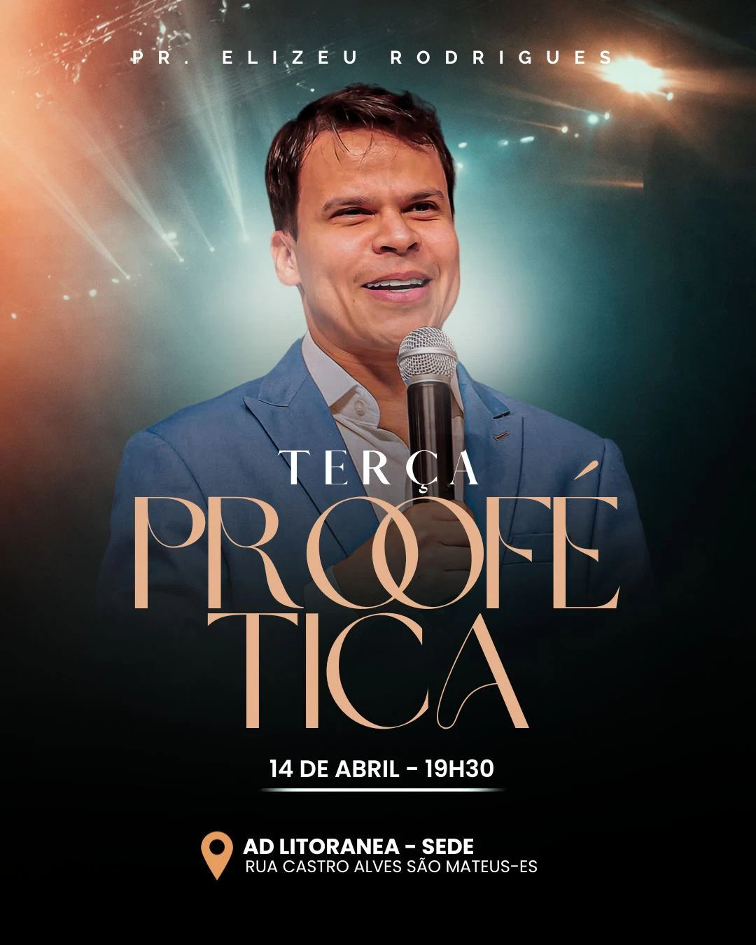 Terça Profética | Pr.Elizeu | Eventos | Arte para Igreja Editável no Canva | Cartaz Terça Profética | Pr.Elizeu | Eventos | Arte para Igreja Editável no Canva | Cartaz