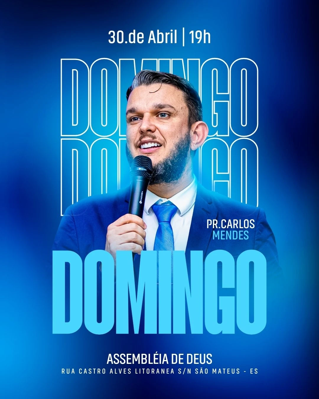 Domingo - São Mateus-ES | Eventos | Arte para Igreja Editável no Canva | Cartaz
