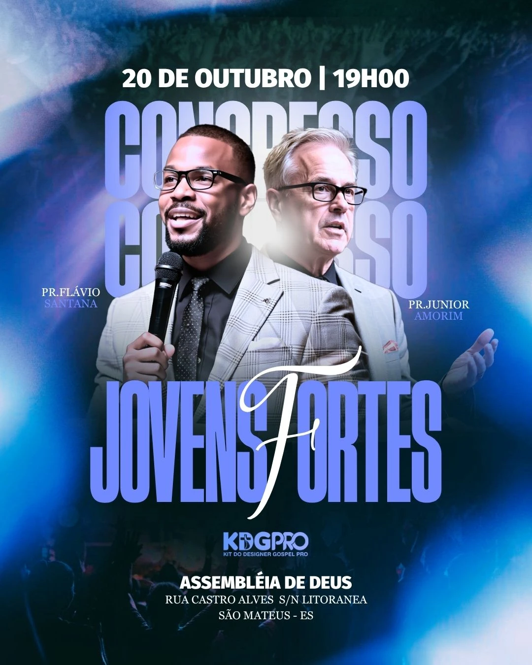Jovens Fortes | Eventos | Arte para Igreja Editável no Canva | Cartaz