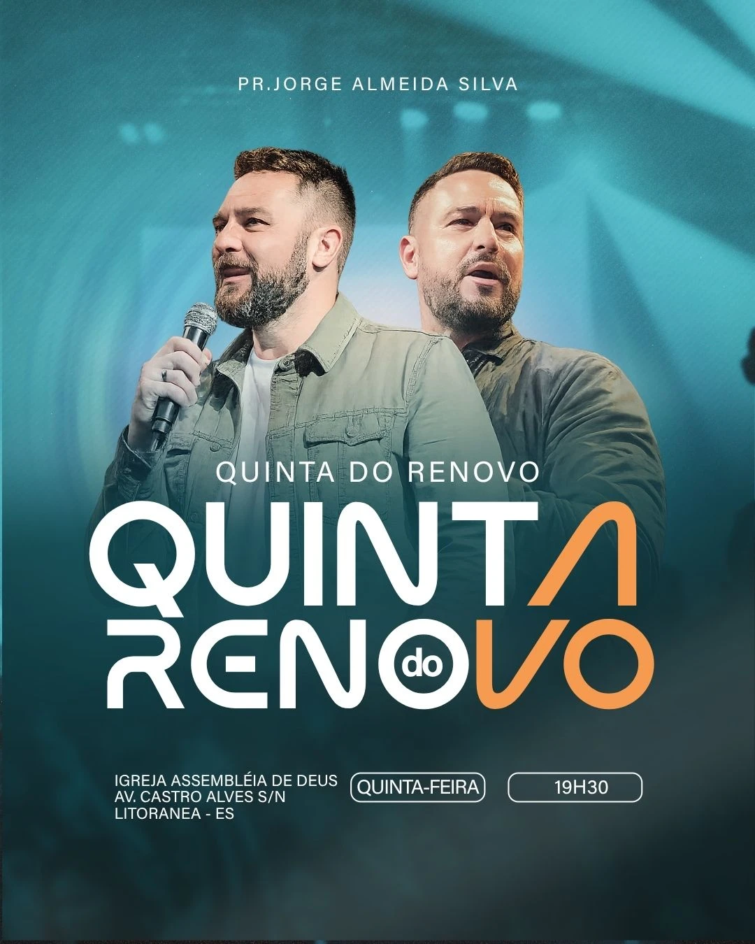 Quinta-Feira do Renovo 19h30 | Eventos | Arte para Igreja Editável no Canva | Cartaz
