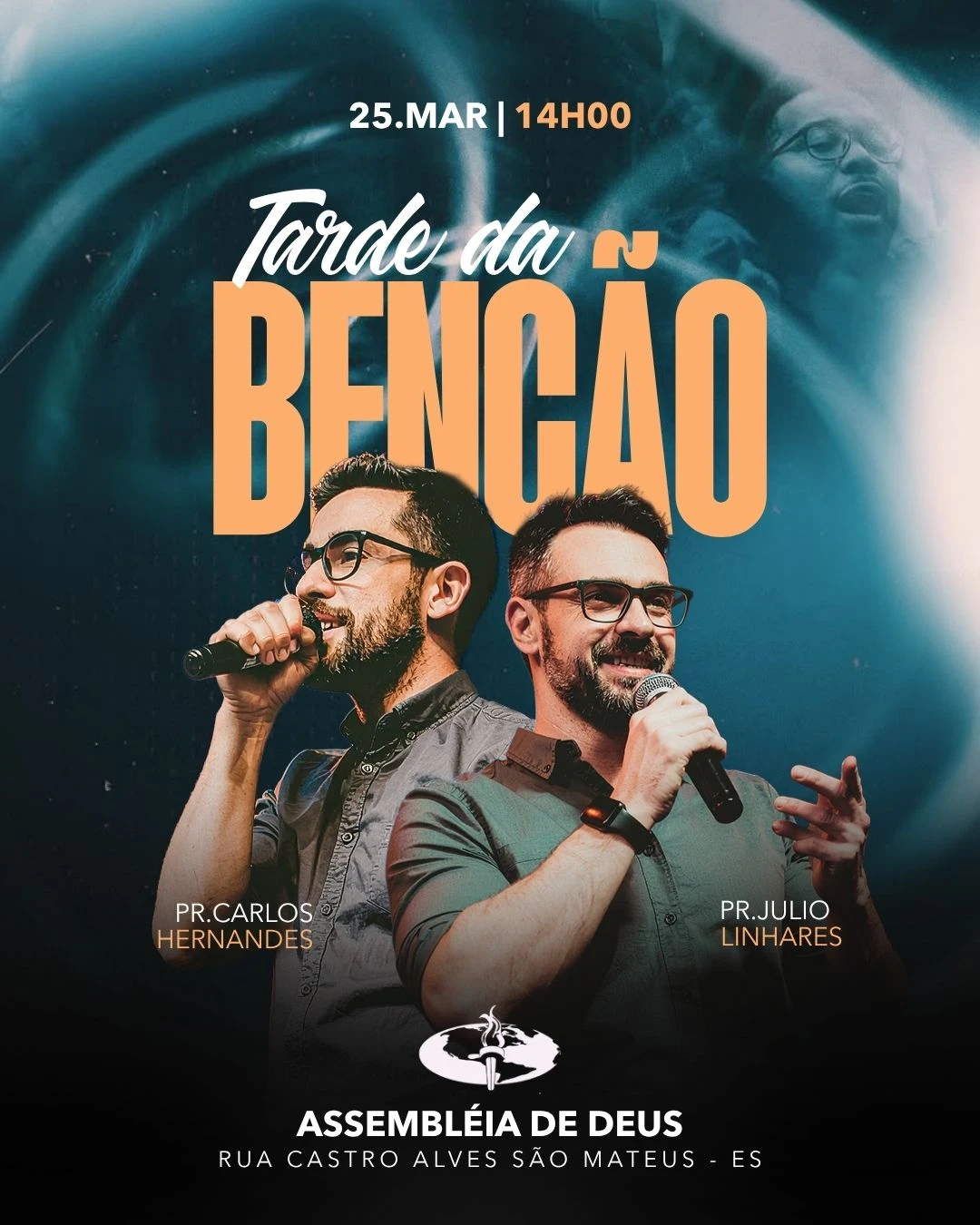Tarde da Benção 25 de Março | Eventos | Arte para Igreja Editável no Canva | Cartaz