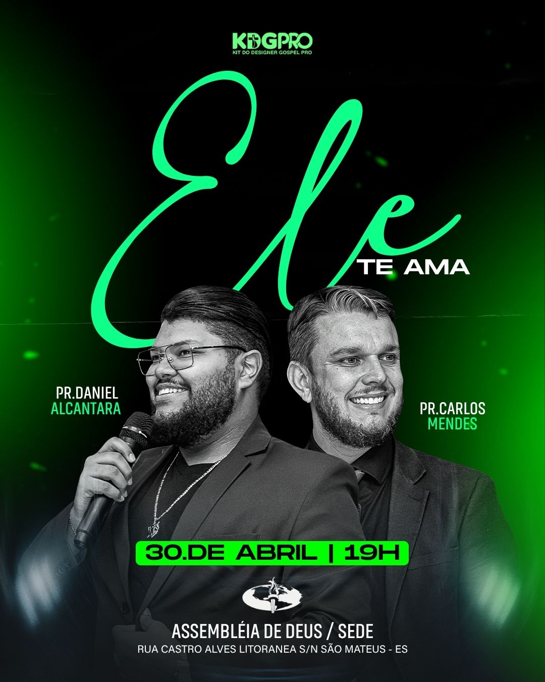 Ele te Ama | Eventos | Arte para Igreja Editável no Canva | Cartaz