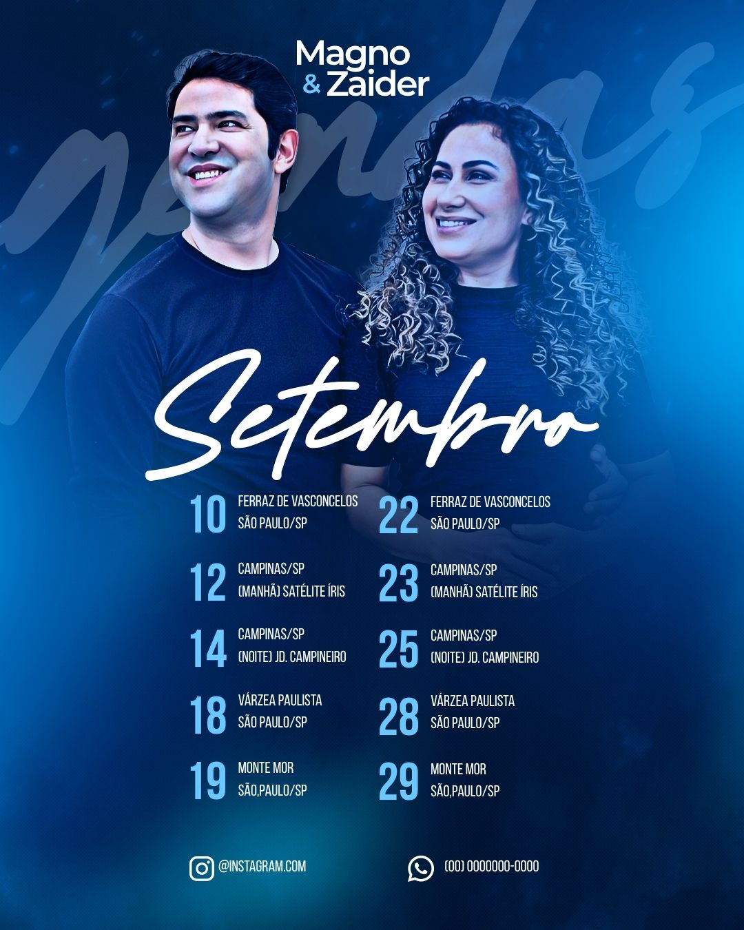 Agenda Setembro | Agendas | Arte para Igreja Editável no Canva | Cartaz