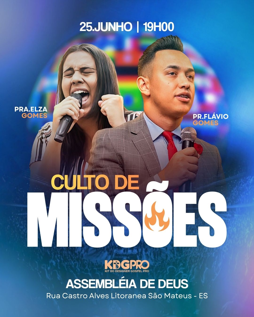 Culto de Missões | Arte para Igreja Editável no Canva | Cartaz