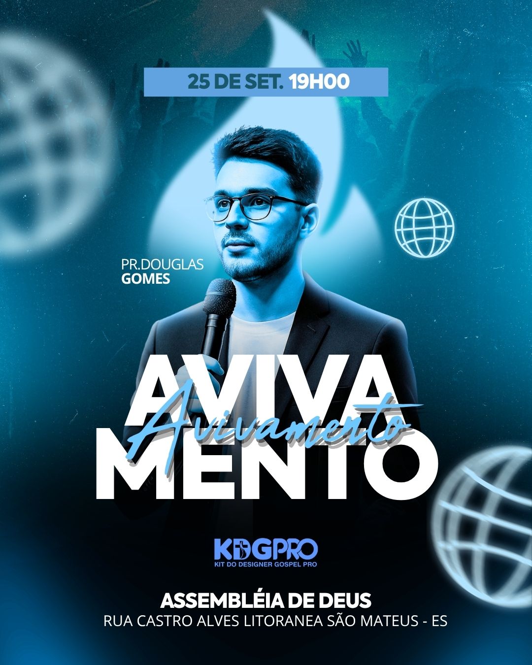 Avivamento | Eventos | Arte para Igreja Editável no Canva | Cartaz