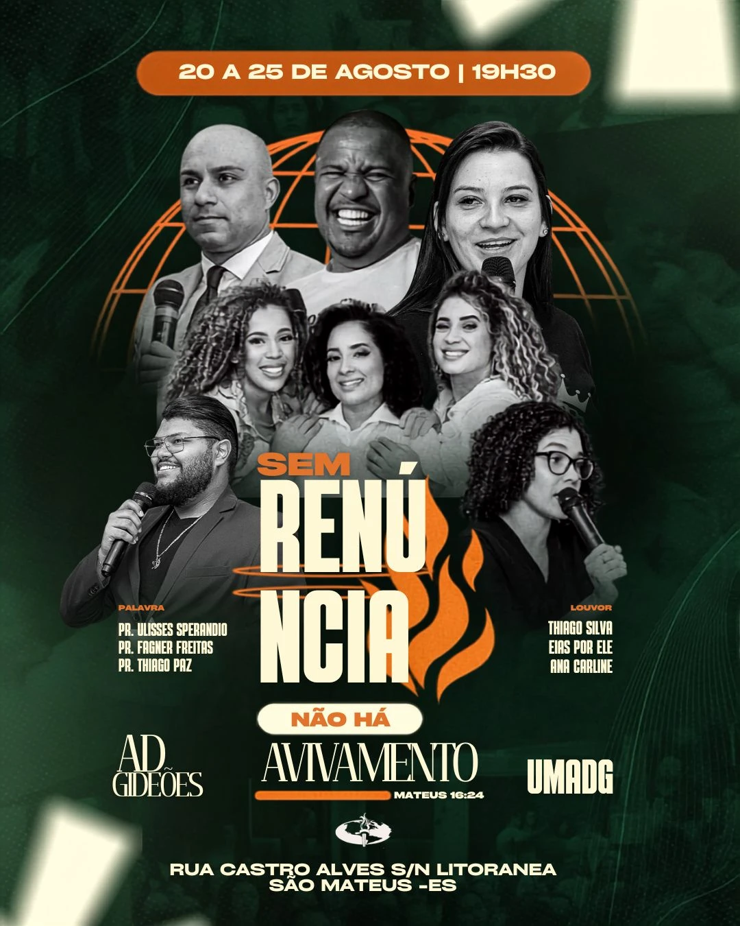 Sem Renúncia não há Avivamento | Eventos | Arte para Igreja Editável no Canva | Cartaz