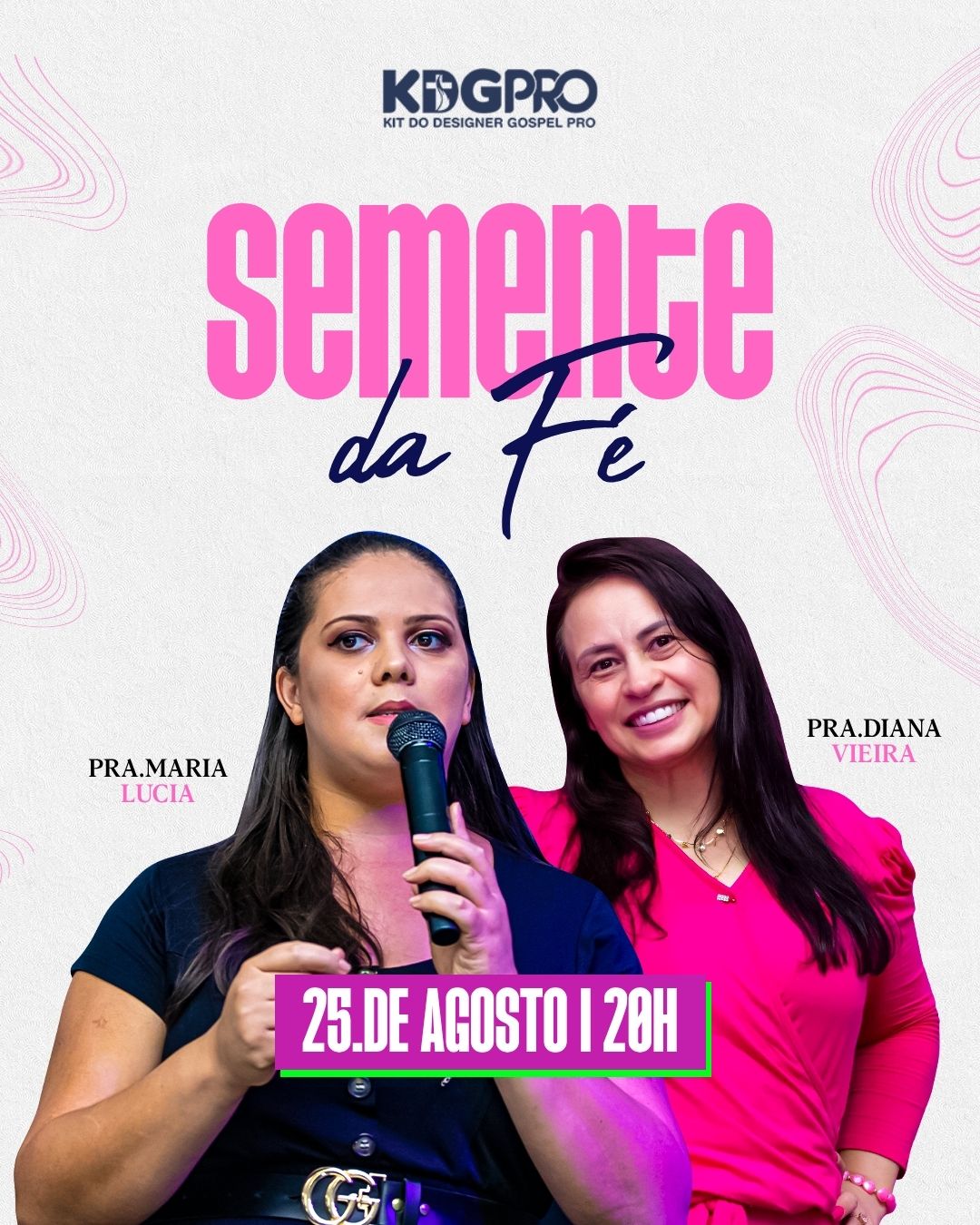 Semente da Fé | Culto de Mulheres | Arte para Igreja Editável no Canva | Cartaz