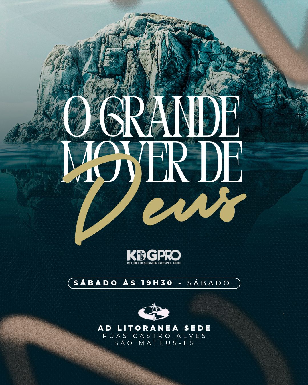 Mover de Deus | Eventos | Arte para Igreja Editável no Canva | Cartaz