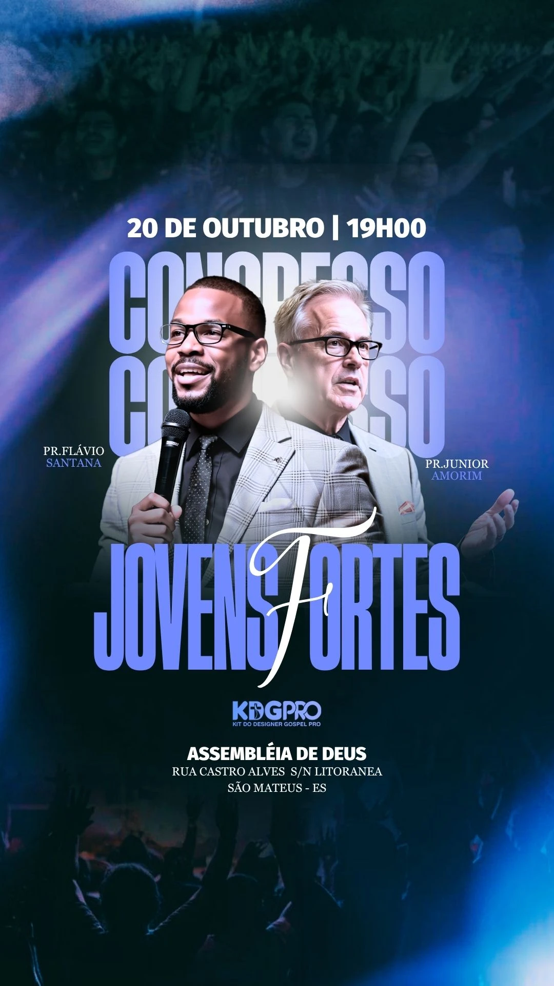 Jovens Fortes | Eventos | Arte para Igreja Editável no Canva | Story