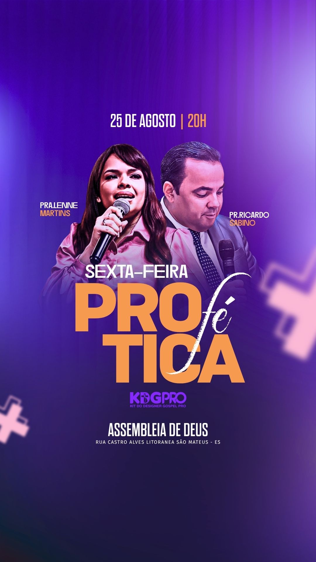 Sexta-feira Profética | Eventos | Arte para Igreja Editável no Canva | Story