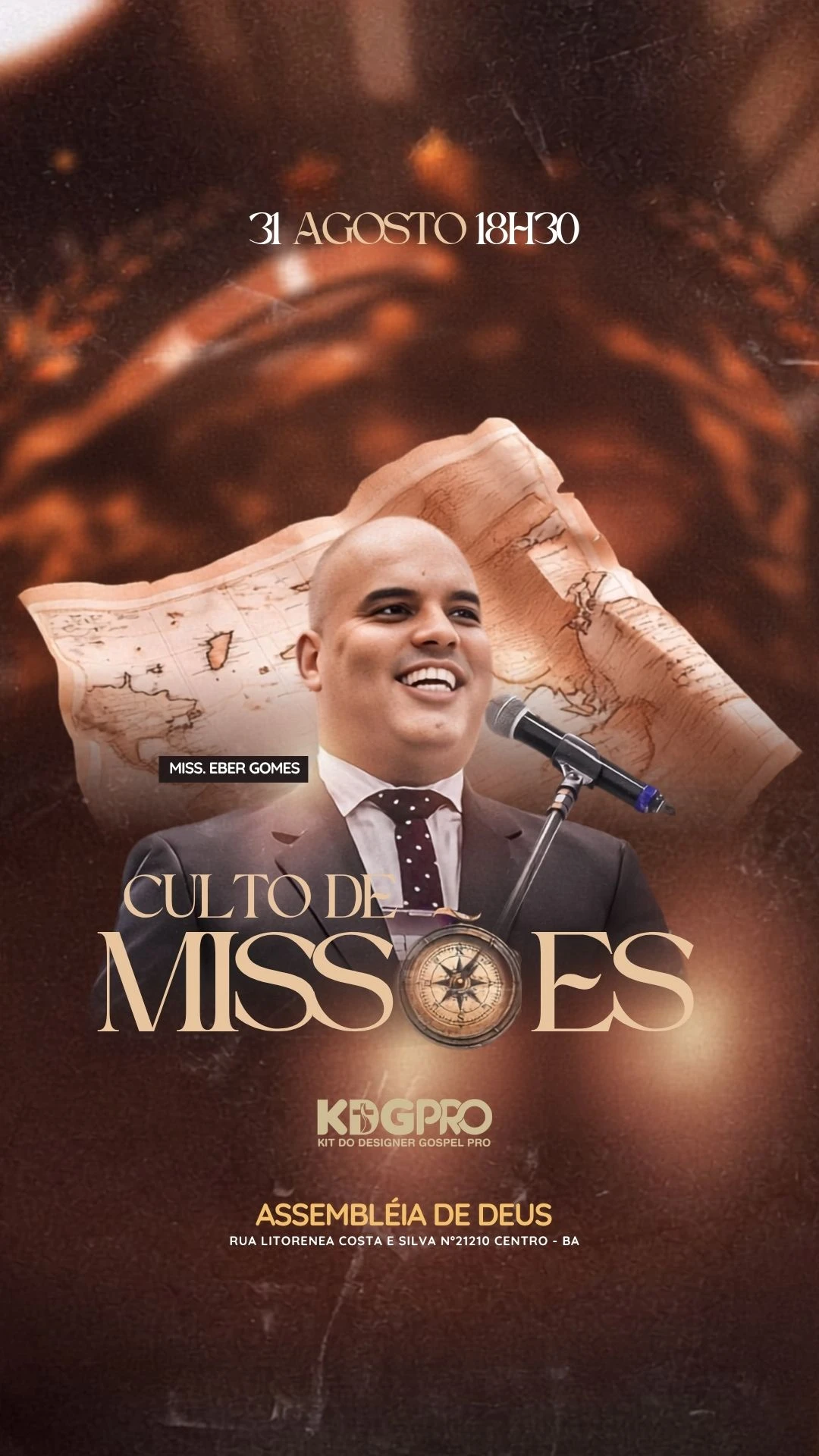 Culto de Missões | Arte para Igreja Editável no Canva | Story