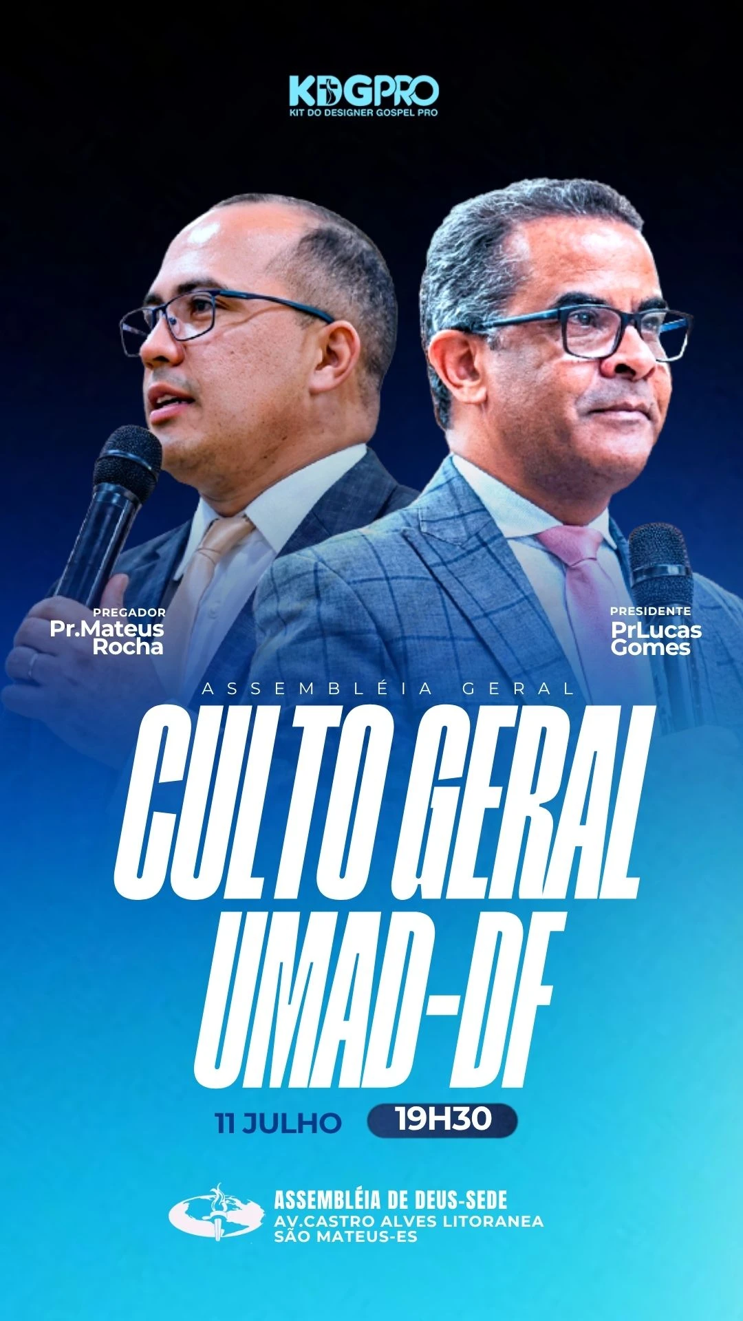 Culto Geral DF | Eventos | Arte para Igreja Editável no Canva | Story