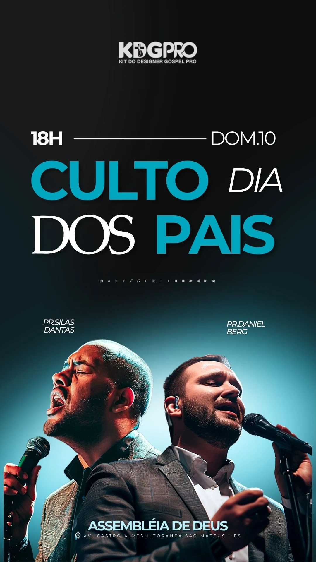 Dias dos Pais 09 de Agosto | Eventos | Arte para Igreja Editável no Canva | Story