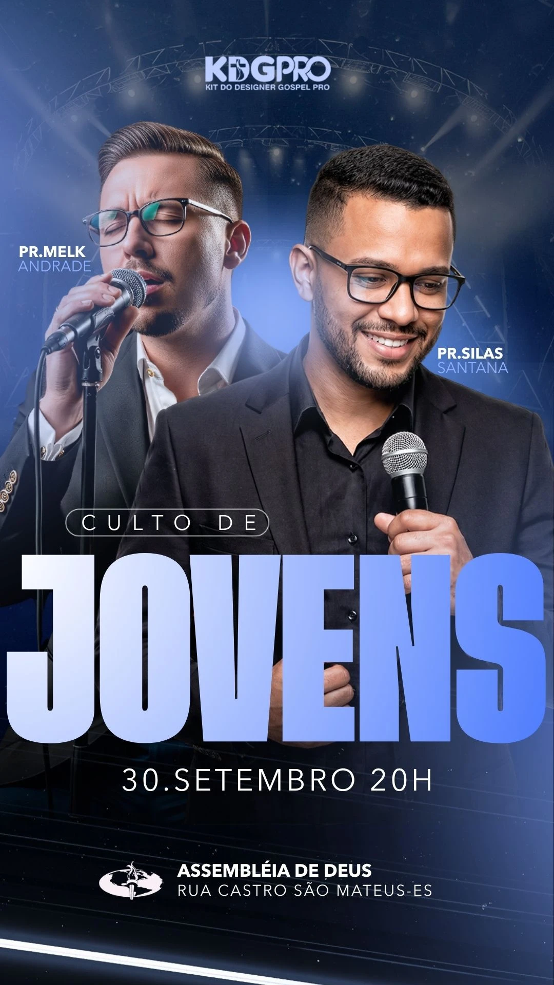 Culto de Jovens 30 de Setembro | Culto de Jovens | Arte para Igreja Editável no Canva | Story