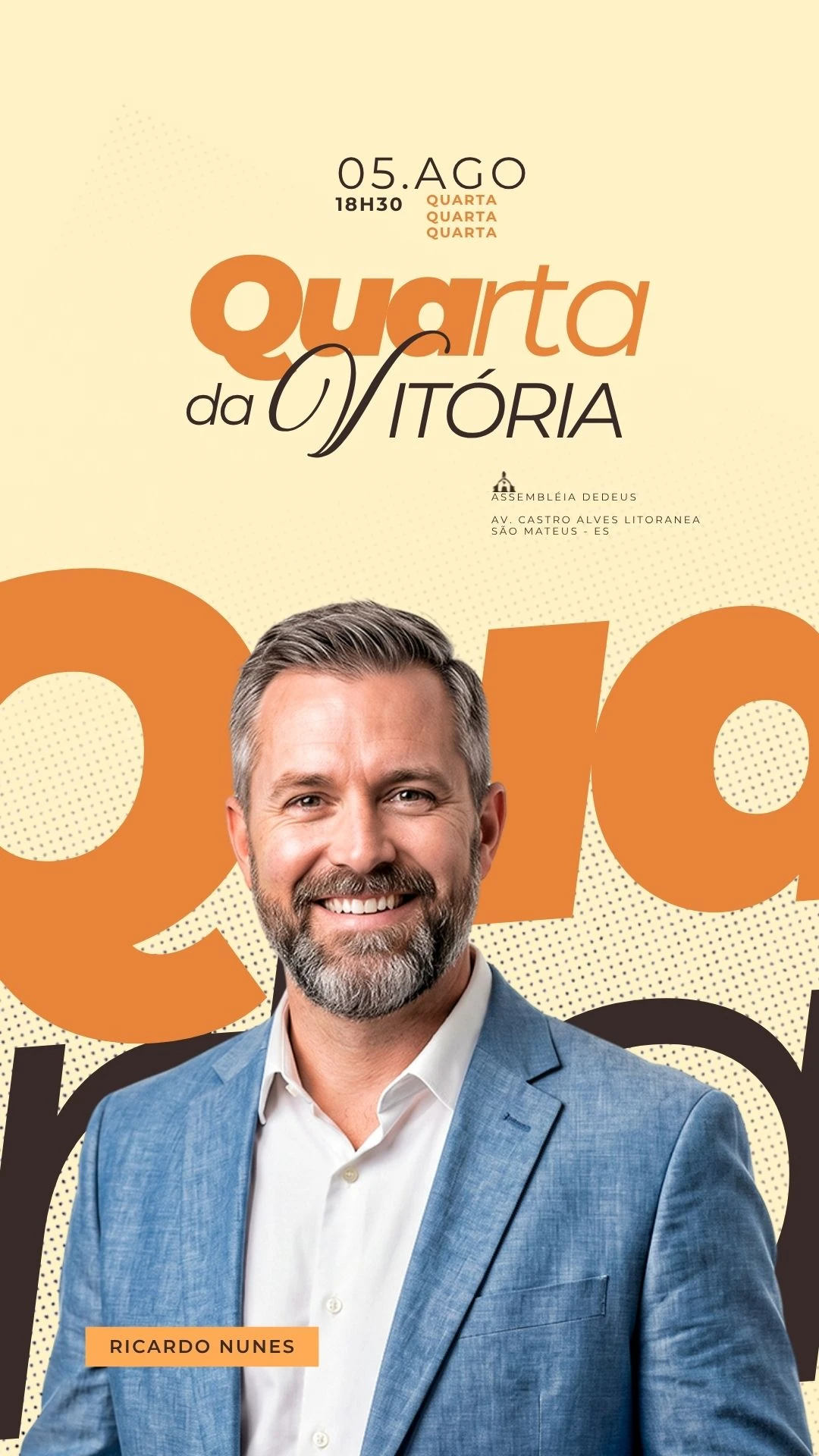 Quarta da Vitória 05 de Agosto | Eventos | Arte para Igreja Editável no Canva | Story