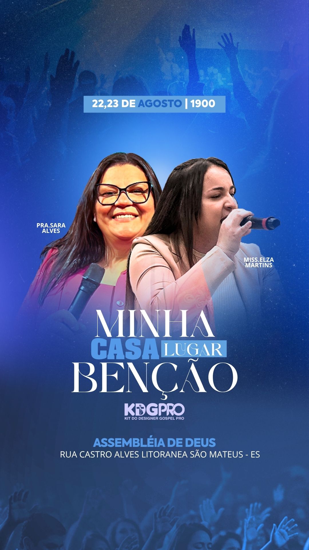 Minha casa lugar de bênção | Eventos | Arte para Igreja Editável no Canva | Story