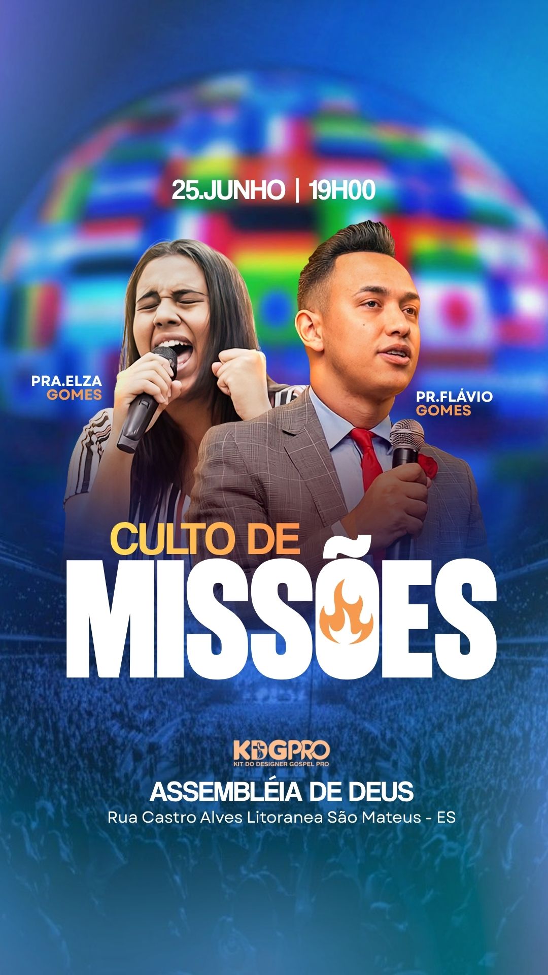 Culto de Missões | Arte para Igreja Editável no Canva | Story