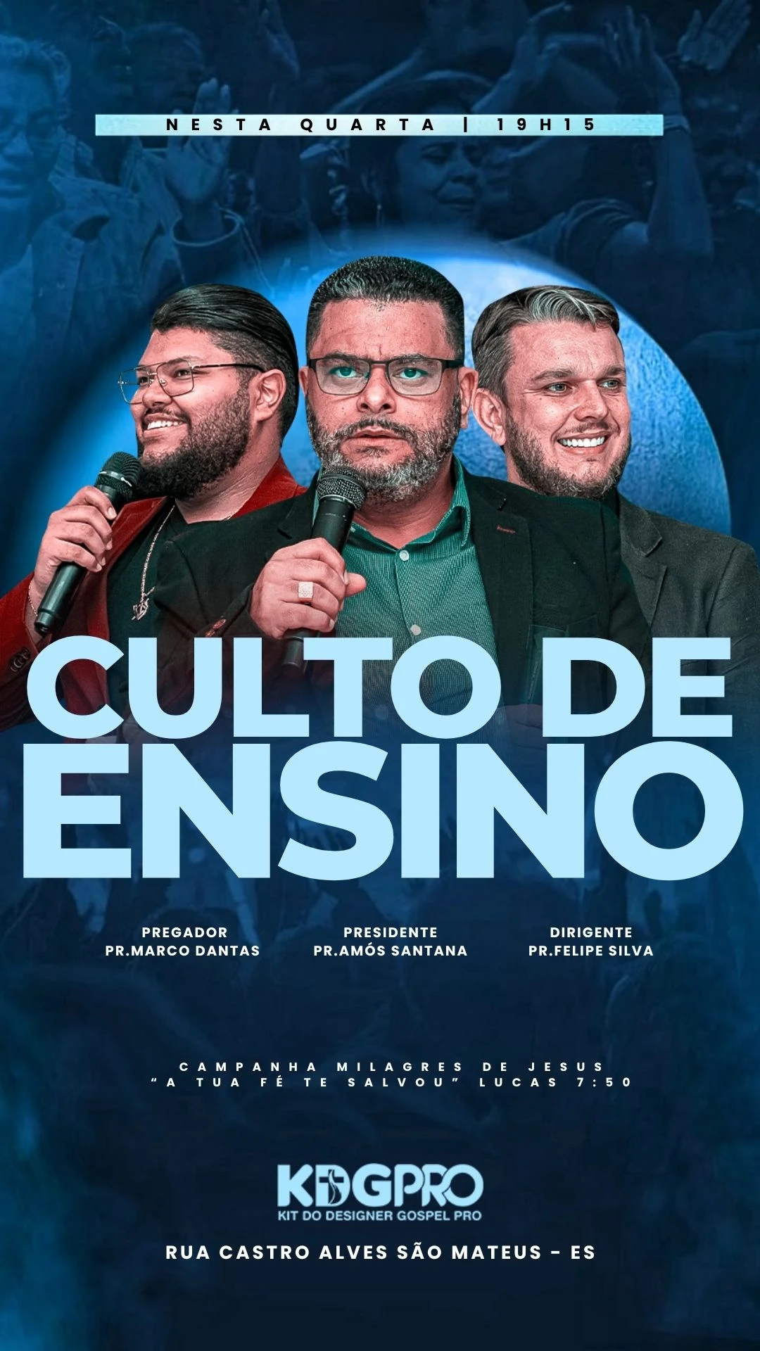 Culto de Ensino quarta-feira | Ensino Bíblico | Arte para Igreja Editável no Canva | Story