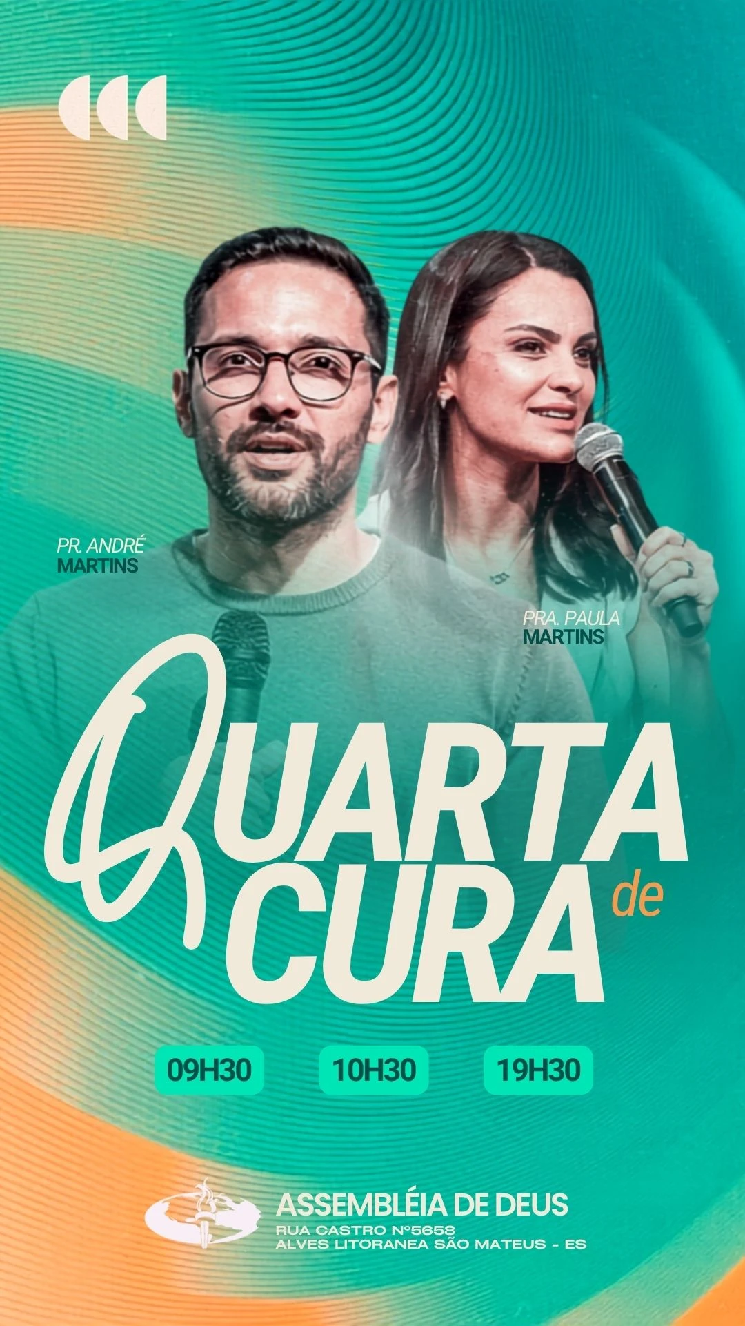 Quarta de Cura agosto | Eventos | Arte para Igreja Editável no Canva | Story