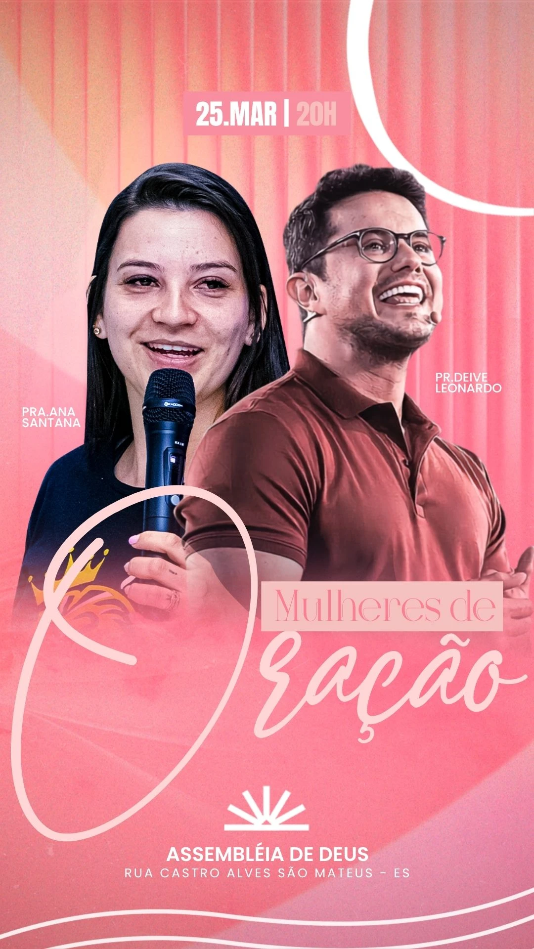 Mulheres de Oração | Culto de Mulheres | Arte para Igreja Editável no Canva | Story
