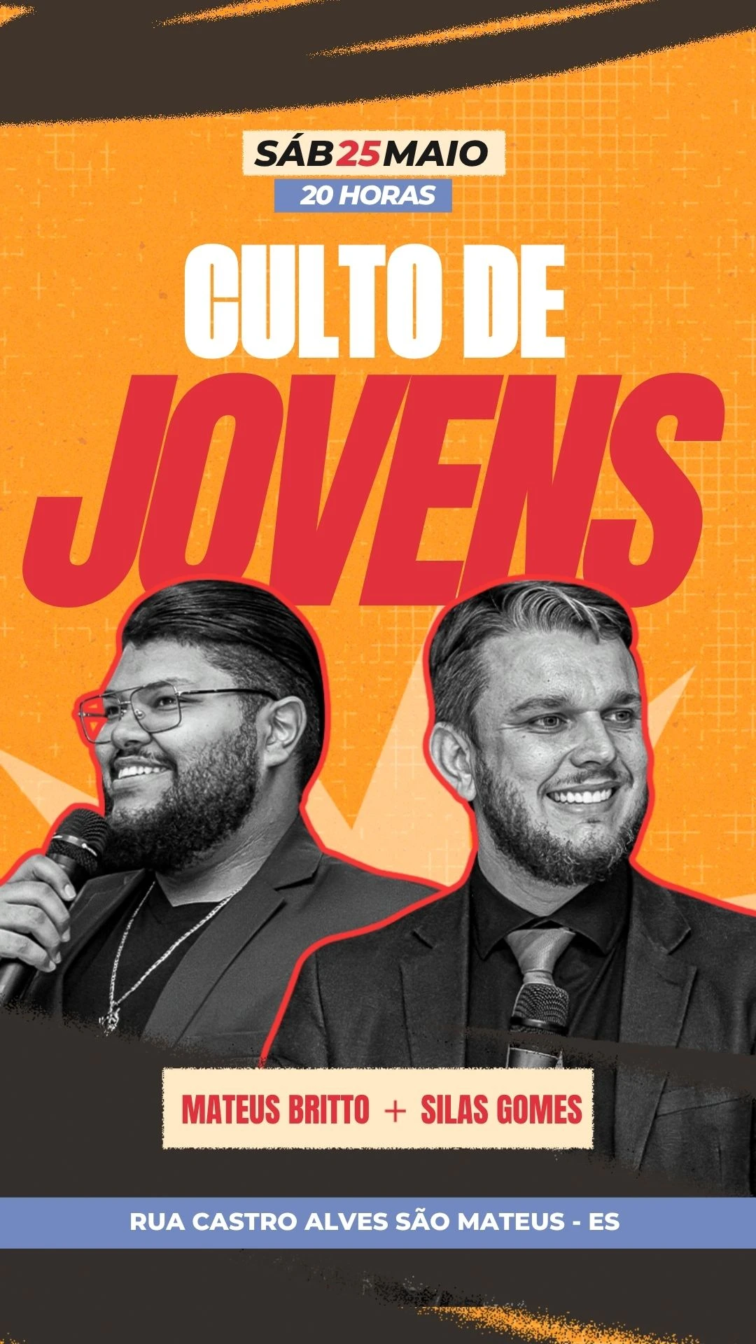 Culto de Jovens - 25.Maio | Culto de Jovens | Arte para Igreja Editável no Canva | Story