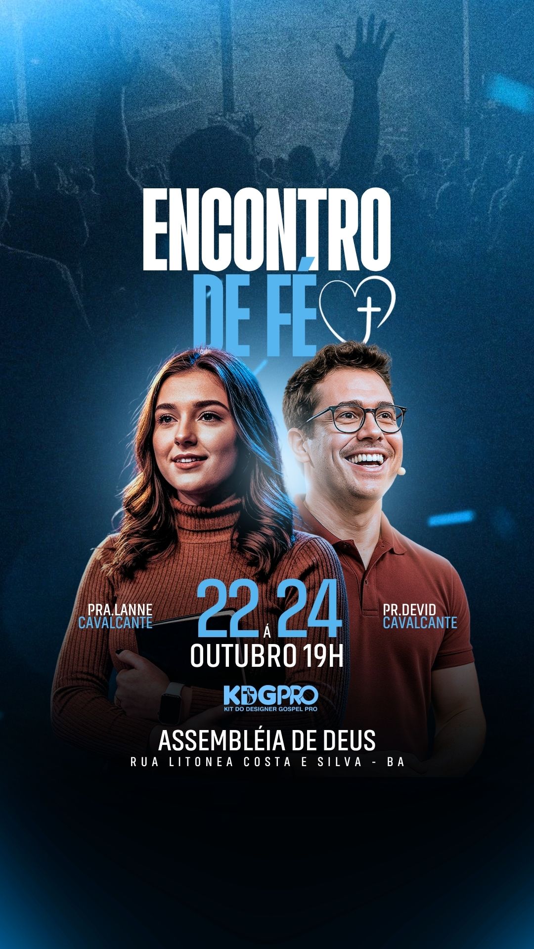 Encontro de fé | Eventos | Arte para Igreja Editável no Canva | Story