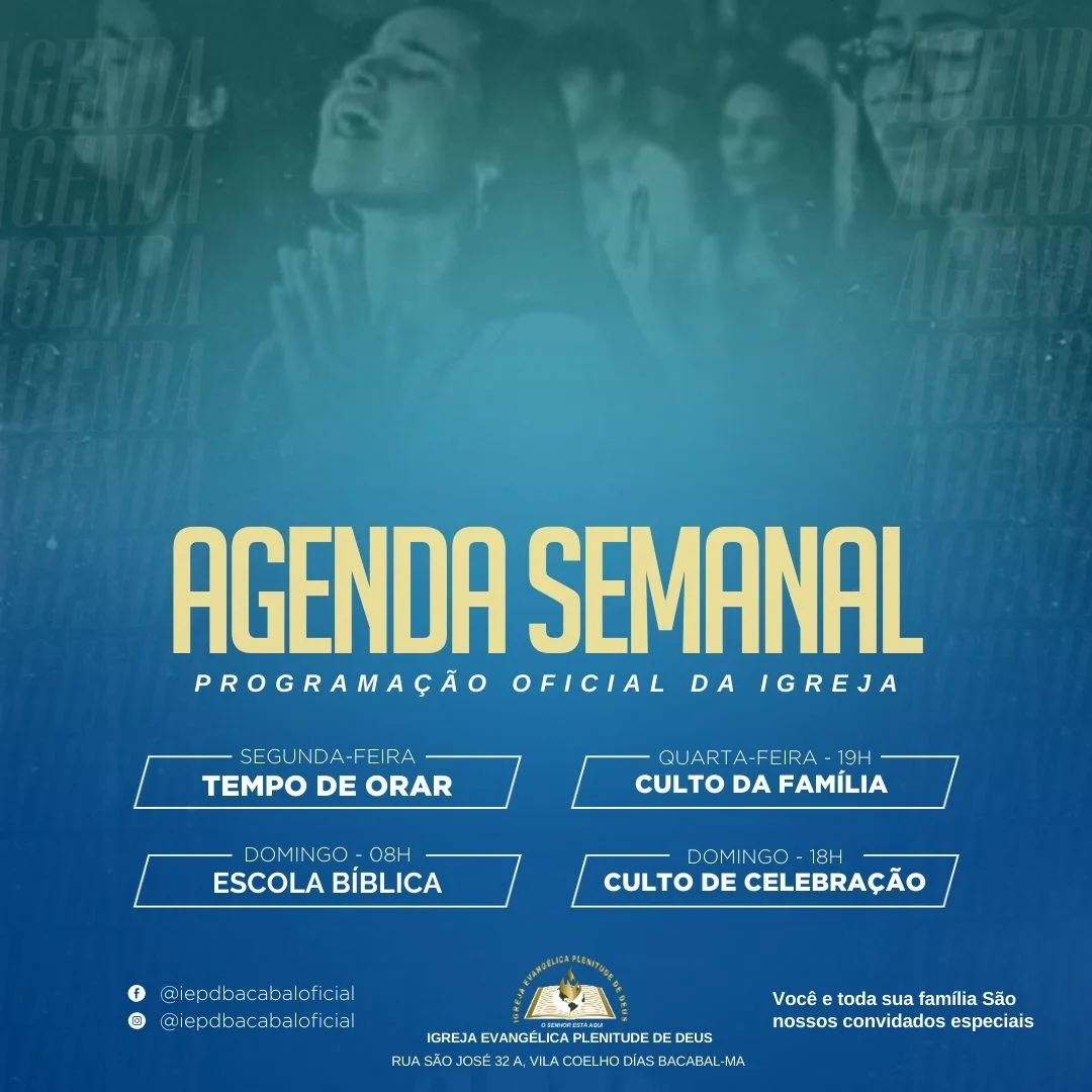 AGENDA SEMANAL DE CULTOS
