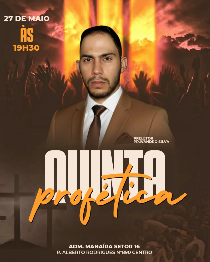 QUARTA PROFÉTICA | Outros temas | Arte para Igreja Editável no Canva | Cartaz