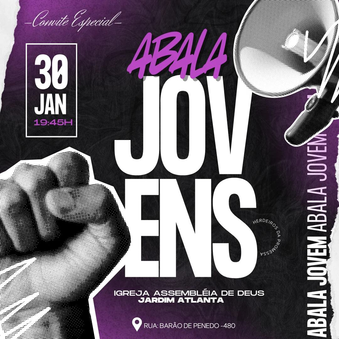 Culto de Jovens | Arte para Igreja Editável no Canva | Cartaz Culto de Jovens | Arte para Igreja Editável no Canva | Cartaz