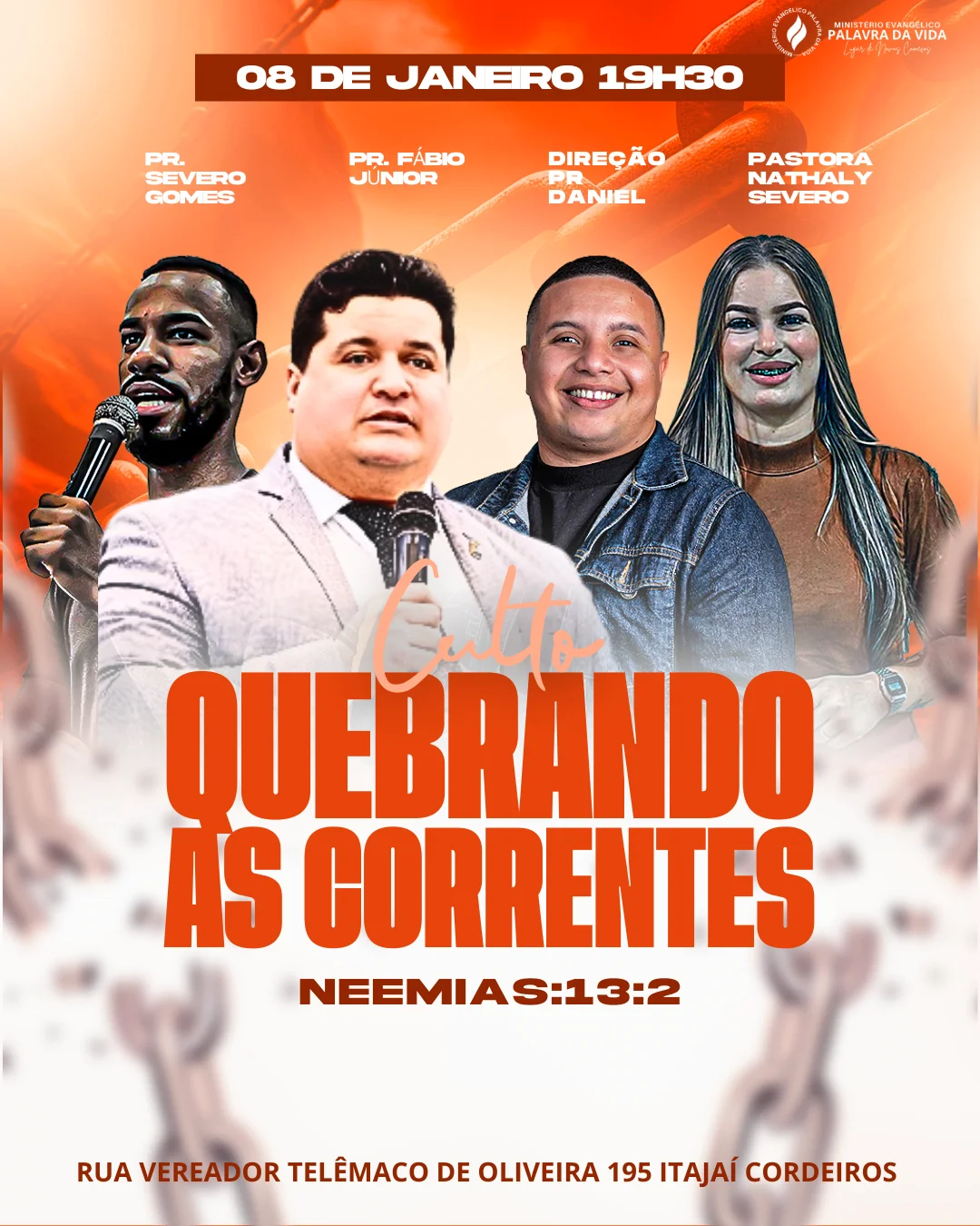Culto Quebrado as correntes