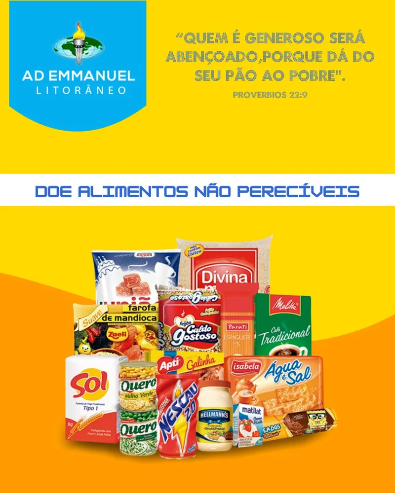 Doação de Alimentos Não Perecíveis | Ação Social | Arte para Igreja Editável no Canva | Cartaz Doação de Alimentos Não Perecíveis | Ação Social | Arte para Igreja Editável no Canva | Cartaz