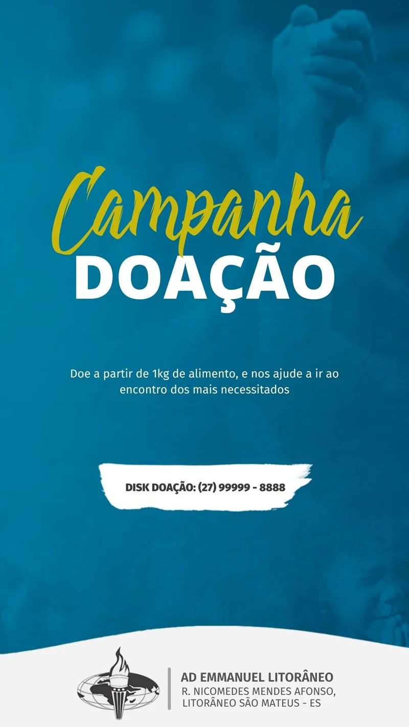 Campanha de Doação | Ação Social | Arte para Igreja Editável no Canva | Story Campanha de Doação | Ação Social | Arte para Igreja Editável no Canva | Story