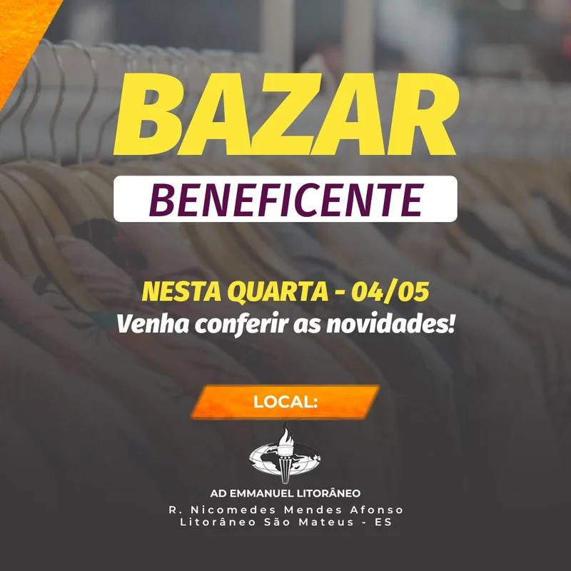 Bazar Beneficente | Ação Social | Arte para Igreja Editável no Canva | Feed Bazar Beneficente | Ação Social | Arte para Igreja Editável no Canva | Feed