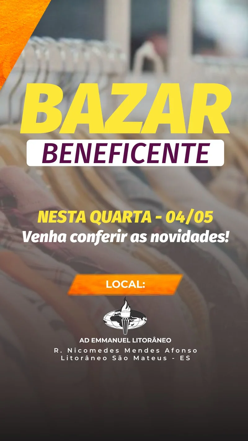 Bazar Beneficente | Ação Social | Arte para Igreja Editável no Canva | Story Bazar Beneficente | Ação Social | Arte para Igreja Editável no Canva | Story
