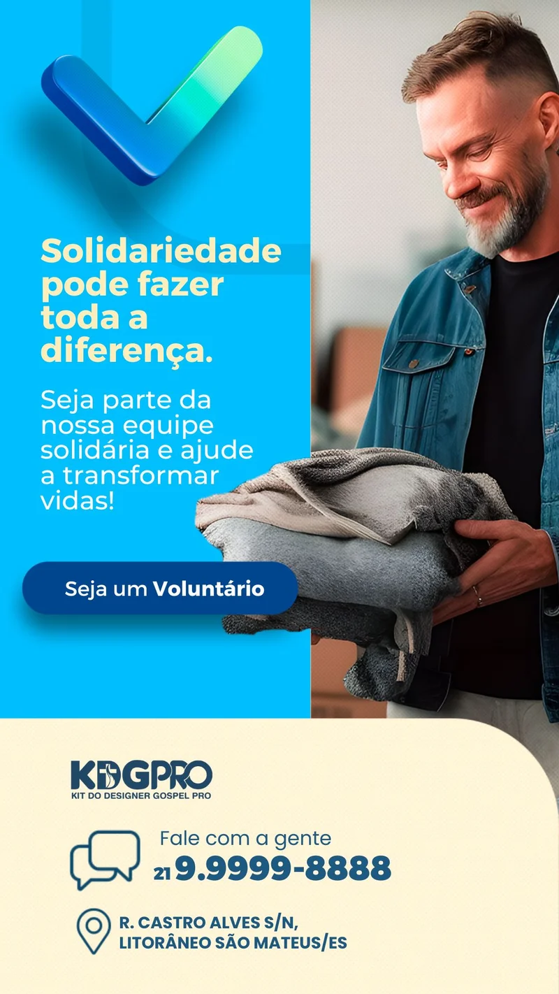 Solidariedade Pode Fazer Toda a Diferença | Ação Social | Arte para Igreja Editável no Canva | Story