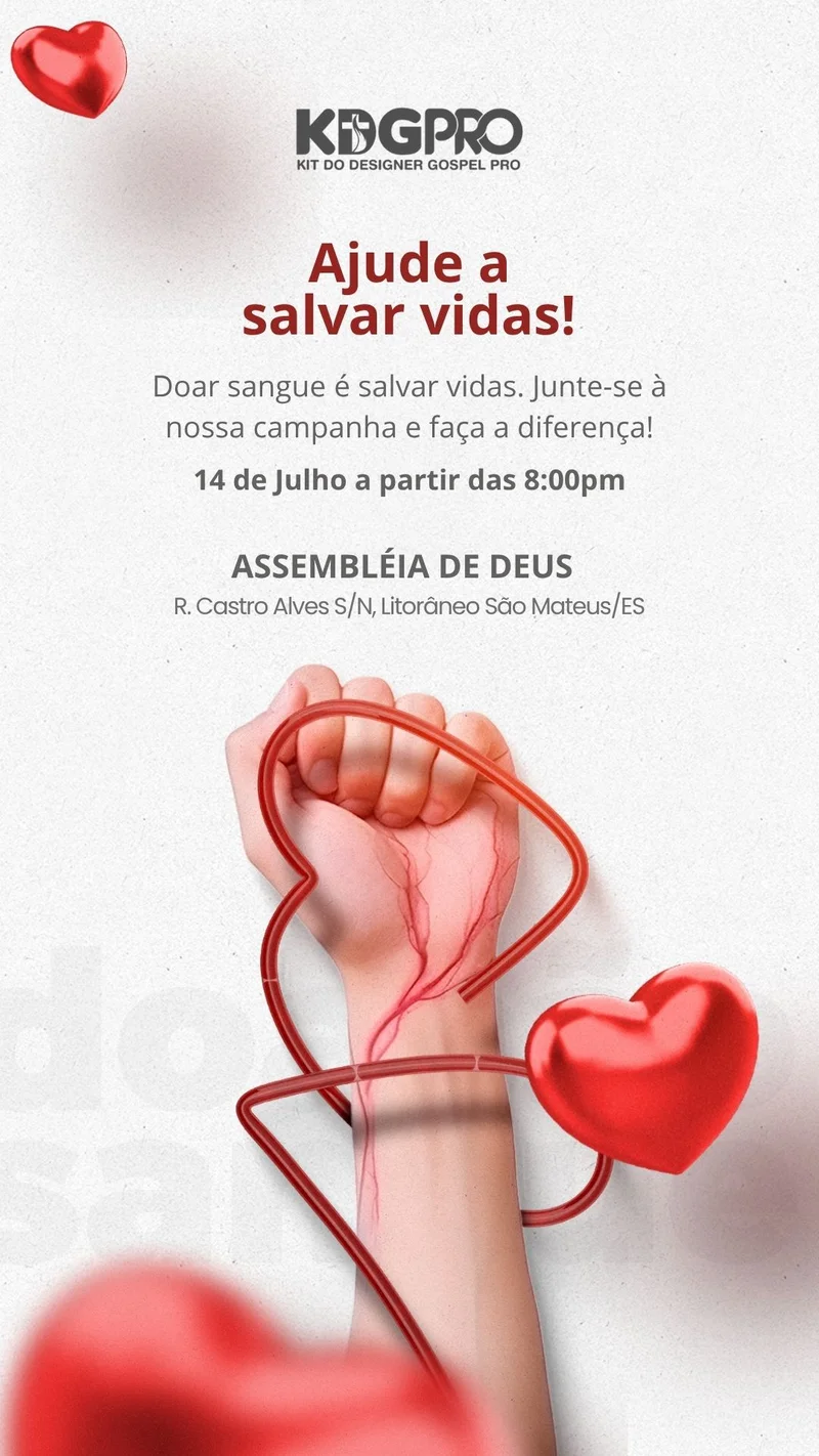 Doar Sangue é Salvar Vidas | Ação Social | Arte para Igreja Editável no Canva | Story Doar Sangue é Salvar Vidas | Ação Social | Arte para Igreja Editável no Canva | Story