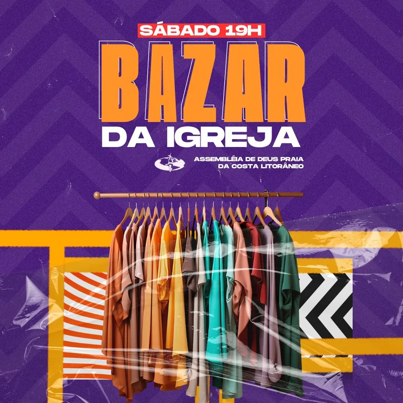 Bazar da Igreja – Sábado | Ação Social | Arte para Igreja Editável no Canva | Feed Bazar da Igreja – Sábado | Ação Social | Arte para Igreja Editável no Canva | Feed
