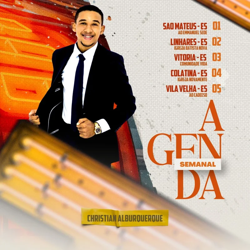 Agenda Semanal | Agendas | Arte para Igreja Editável no Canva | Feed Agenda Semanal | Agendas | Arte para Igreja Editável no Canva | Feed