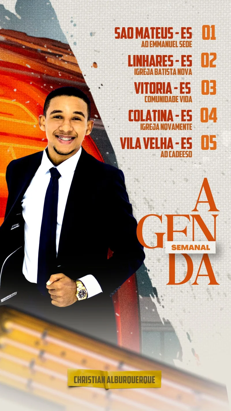 Agenda Semanal | Agendas | Arte para Igreja Editável no Canva | Story Agenda Semanal | Agendas | Arte para Igreja Editável no Canva | Story