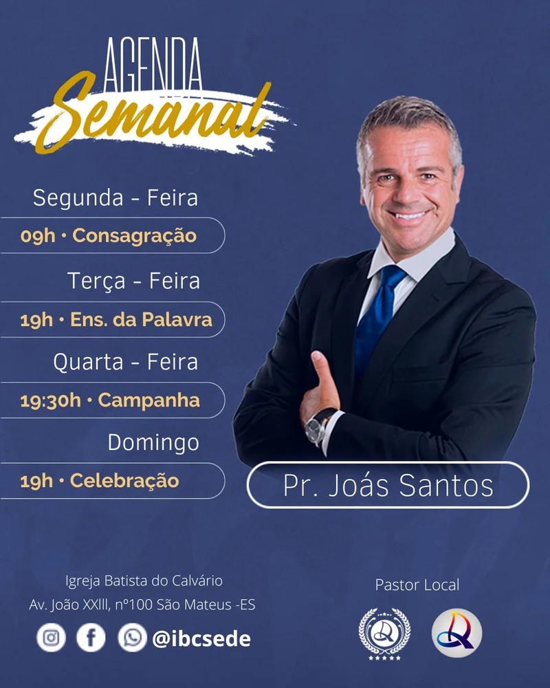 Agenda Semanal Igreja Batista do Calvário | Agendas | Arte para Igreja Editável no Canva | Cartaz Agenda Semanal Igreja Batista do Calvário | Agendas | Arte para Igreja Editável no Canva | Cartaz