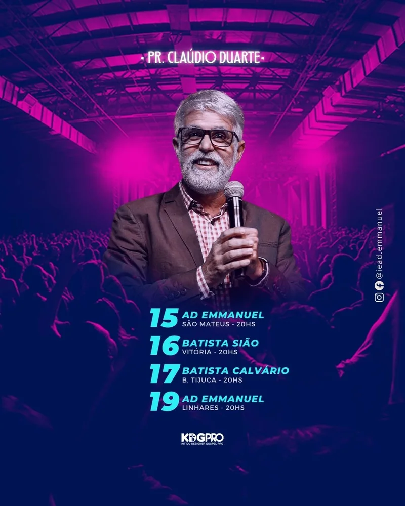 Agenda Cláudio Duarte | Agendas | Arte para Igreja Editável no Canva | Cartaz Agenda Cláudio Duarte | Agendas | Arte para Igreja Editável no Canva | Cartaz