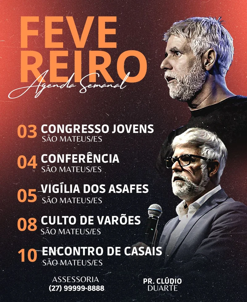 Agenda Semanal Fevereiro | Agendas | Arte para Igreja Editável no Canva | Cartaz Agenda Semanal Fevereiro | Agendas | Arte para Igreja Editável no Canva | Cartaz