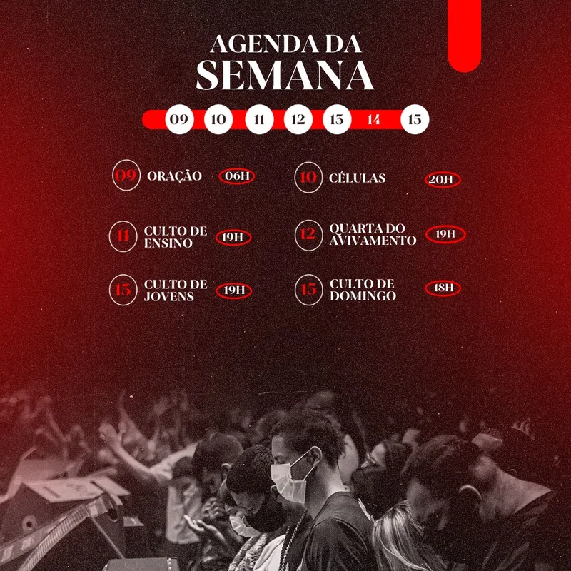 Agenda da Semana | Agendas | Arte para Igreja Editável no Canva | Feed Agenda da Semana | Agendas | Arte para Igreja Editável no Canva | Feed