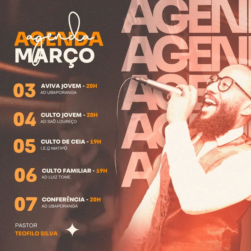 Agenda do Mês – Aviva Jovem Culto Conferência | Agendas | Arte para Igreja Editável no Canva | Feed Agenda do Mês – Aviva Jovem Culto Conferência | Agendas | Arte para Igreja Editável no Canva | Feed