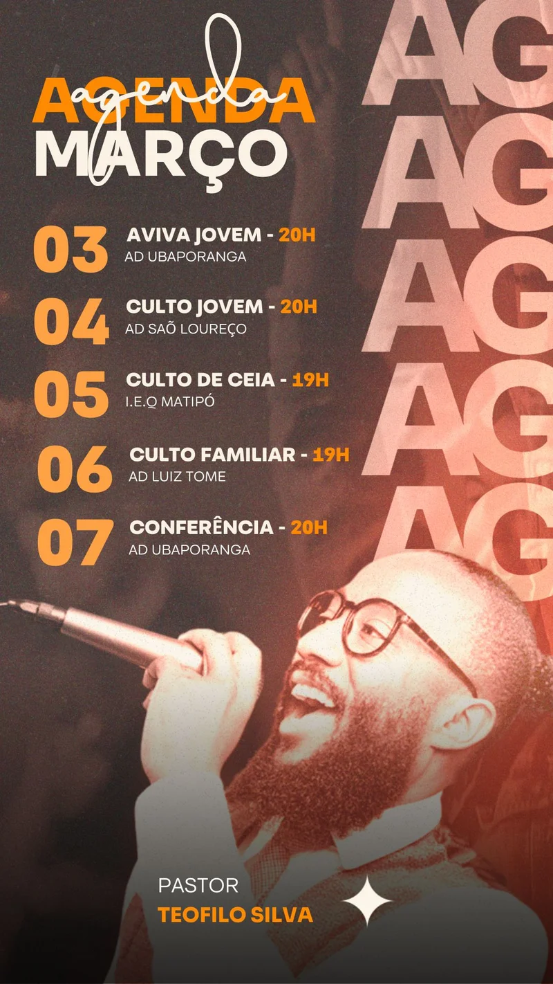 Agenda do Mês – Aviva Jovem Culto Conferência | Agendas | Arte para Igreja Editável no Canva | Story Agenda do Mês – Aviva Jovem Culto Conferência | Agendas | Arte para Igreja Editável no Canva | Story