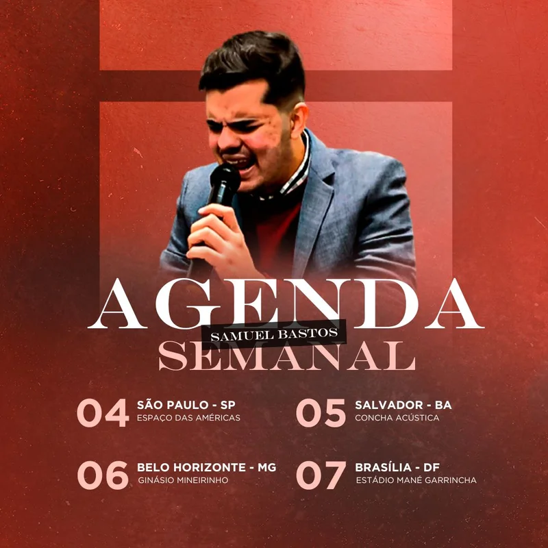 Agenda Semanal – Setembro Samuel Bastos | Agendas | Arte para Igreja Editável no Canva | Feed Agenda Semanal – Setembro Samuel Bastos | Agendas | Arte para Igreja Editável no Canva | Feed