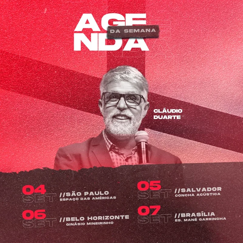 Agenda da Semana – Setembro Cláudio Duarte | Agendas | Arte para Igreja Editável no Canva | Feed Agenda da Semana – Setembro Cláudio Duarte | Agendas | Arte para Igreja Editável no Canva | Feed
