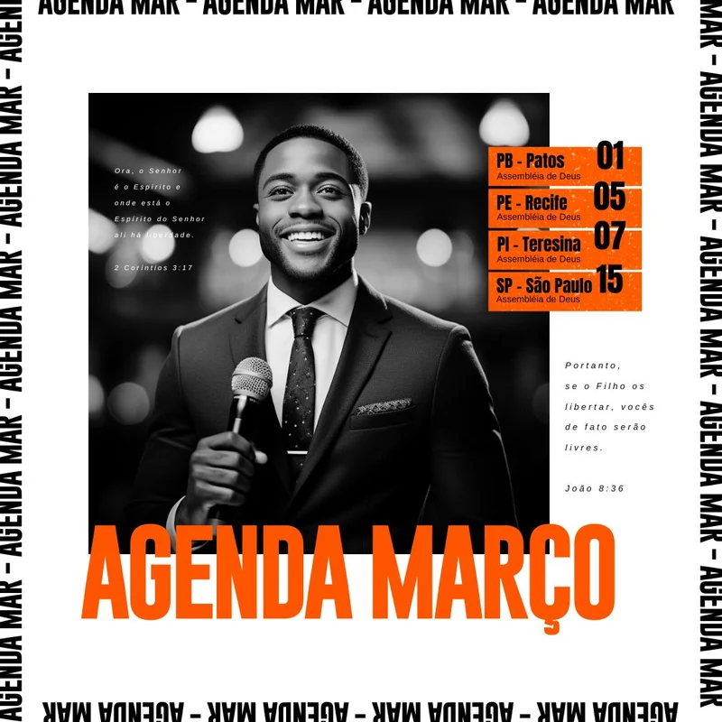 Agenda Março da Igreja – Eventos Cristão | Agendas | Arte para Igreja Editável no Canva | Feed Agenda Março da Igreja – Eventos Cristão | Agendas | Arte para Igreja Editável no Canva | Feed