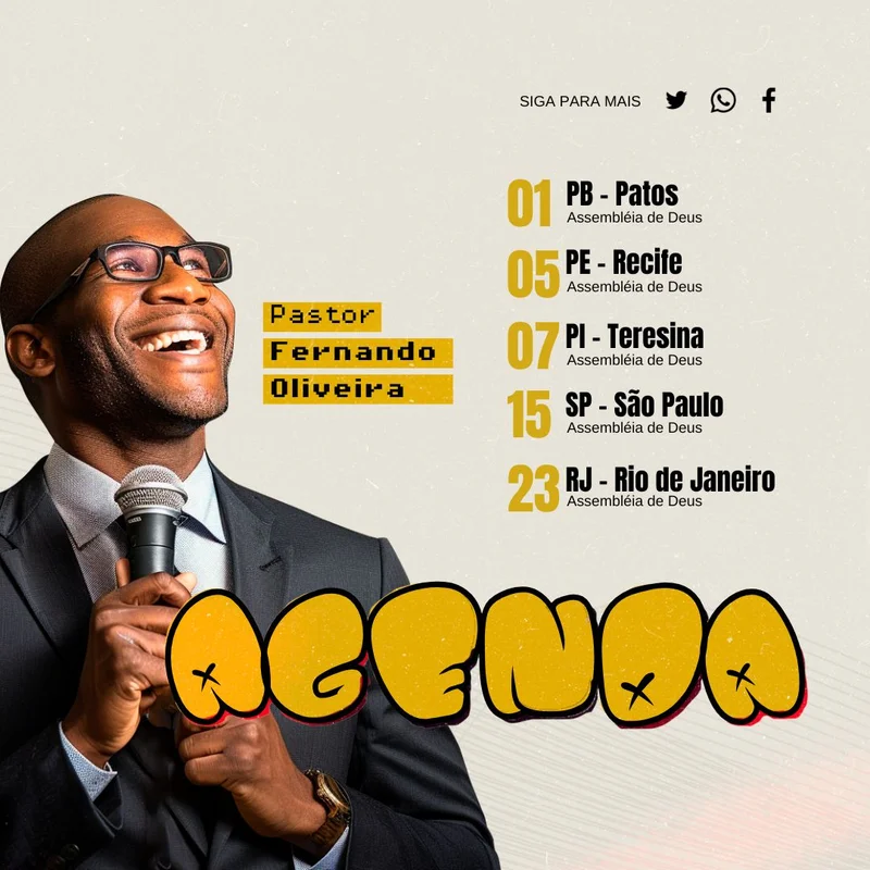 Agenda Pastor – Eventos Gospel | Agendas | Arte para Igreja Editável no Canva | Feed Agenda Pastor – Eventos Gospel | Agendas | Arte para Igreja Editável no Canva | Feed